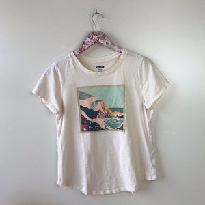 Old Navy, creamy white, short sleeve tee, womens size small.